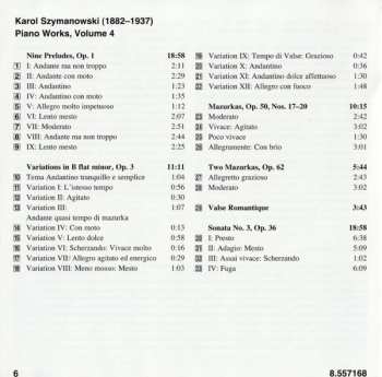 CD Karol Szymanowski: Piano Works Vol. 4 555218