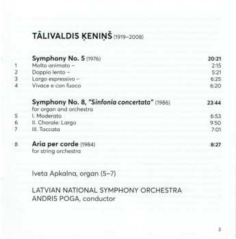 CD Tālivaldis Ķeniņš: Symphonies Nos. 5 & 8 • Aria 595793