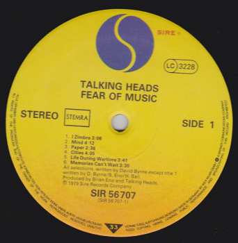 LP Talking Heads: Fear Of Music 653213