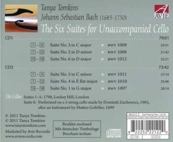 2CD Tanya Tomkins: J.S. Bach Six Suites For Unaccompanied Cello 319532