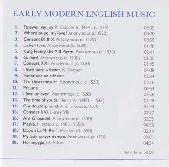 CD Tasto Solo: Early Modern English Music 1500-1550 551667