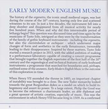 CD Tasto Solo: Early Modern English Music 1500-1550 551667