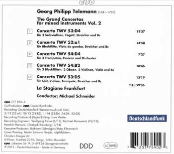 CD Georg Philipp Telemann: The Grand Concertos For Mixed Instruments Vol. 2 649247