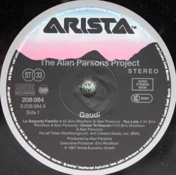 LP The Alan Parsons Project: Gaudi 653375