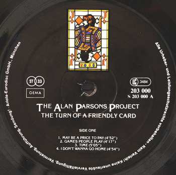 LP The Alan Parsons Project: The Turn Of A Friendly Card 655222