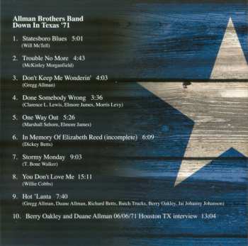 CD The Allman Brothers Band: Down-In Texas '71 607134