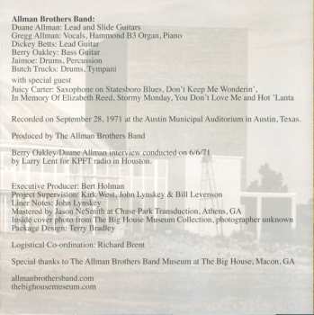 CD The Allman Brothers Band: Down-In Texas '71 607134