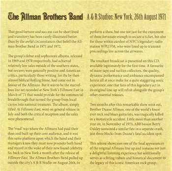 CD The Allman Brothers Band: A & R Studios: New York, 26th August 1971 432041