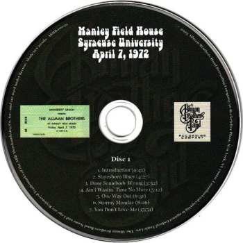 2CD The Allman Brothers Band: Manley Field House, Syracuse University, April 7 1972 636848