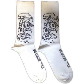 Merch The Beatles: The Beatles Unisex Ankle Socks: White Album Faces Outlines (uk Size 7 - 11) 42 - 47