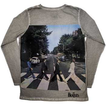 Merch The Beatles: The Beatles Unisex Long Sleeve T-shirt: Abbey Road Back Print Stone Wash (back Print) (large) L