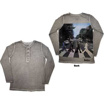 Merch The Beatles: The Beatles Unisex Long Sleeve T-shirt: Abbey Road Back Print Stone Wash (back Print) (large) L