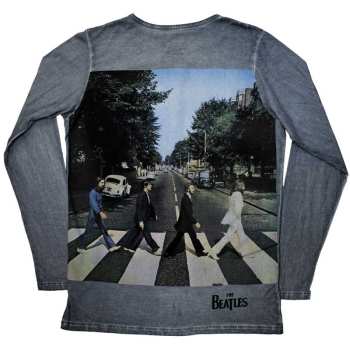 Merch The Beatles: The Beatles Unisex Long Sleeve T-shirt: Abbey Road Back Print Stone Wash (back Print) (x-small) XS