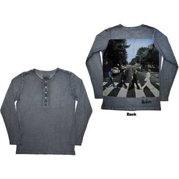 Merch The Beatles: The Beatles Unisex Long Sleeve T-shirt: Abbey Road Back Print Stone Wash (back Print) (x-small) XS