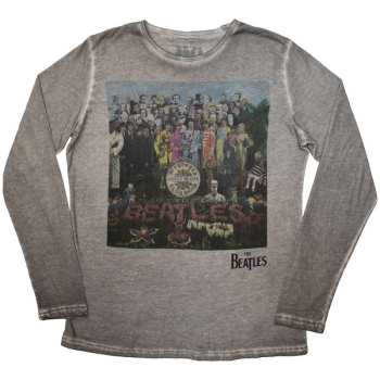 Merch The Beatles: Long Sleeve Tričko Sgt Pepper Stone Wash