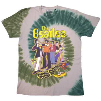 Merch The Beatles: The Beatles Unisex T-shirt: Yellow Submarine Band In Line (wash Collection) (large) L