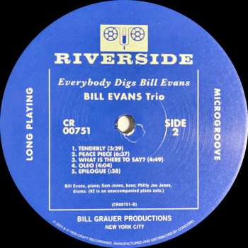 LP The Bill Evans Trio: Everybody Digs Bill Evans LTD 560063