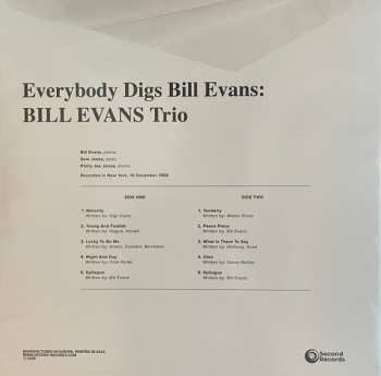 LP The Bill Evans Trio: Everybody Digs Bill Evans CLR 652843