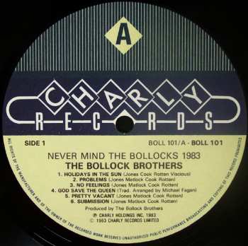 LP The Bollock Brothers: Never Mind The Bollocks 1983 CLR 601065