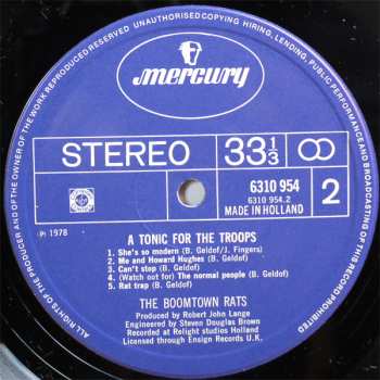 LP The Boomtown Rats: A Tonic For The Troops 653205