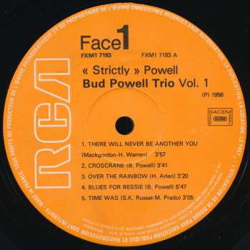 LP The Bud Powell Trio: "Strictly" Powell Vol. 1 LTD 601112