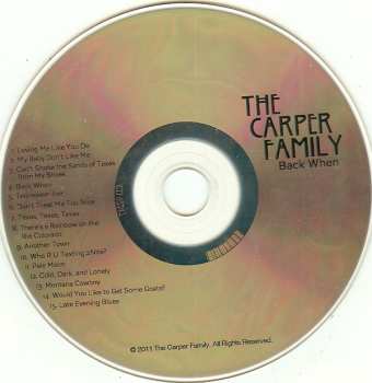 CD The Carper Family: Back When DIGI 481969