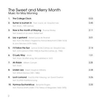 CD Magdalen College Choir Oxford: The Sweet And Merry Month (Music For May Morning) 644374