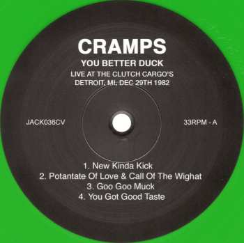 LP The Cramps: You Better Duck - Live At Clutch Cargos, Detroit, MI, Dec 29th 1982 CLR | LTD 582794