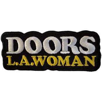 Merch The Doors: Woven Patch La Woman Text Logo The Doors On Black