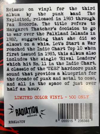 LP The Exploited: Let's Start A War... ...Said Maggie One Day CLR | LTD 631757