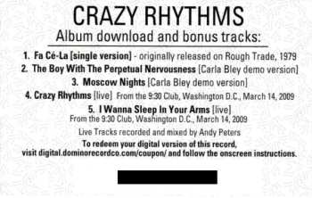 LP The Feelies: Crazy Rhythms 603680