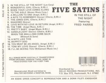 CD The Five Satins: In The Still Of The Night Featuring Fred Parris 626149