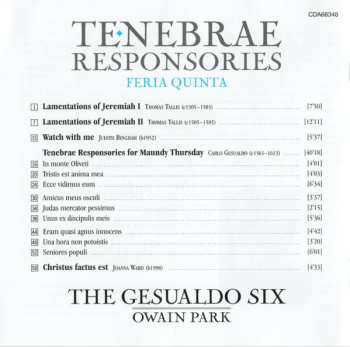 CD The Gesualdo Six: Tenebrae Responsories (Feria Quinta) 592571