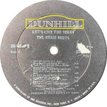 LP The Grass Roots: Let's Live For Today 579173