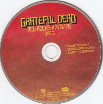 3CD The Grateful Dead: Red Rocks 7/8/78 119227