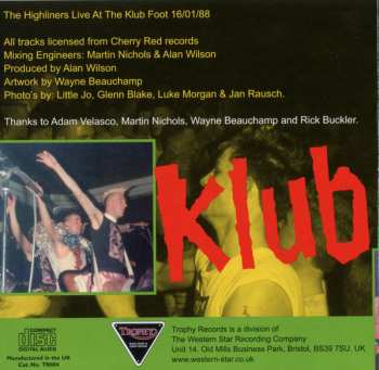 CD The Highliners: Live At The Klub Foot 566624