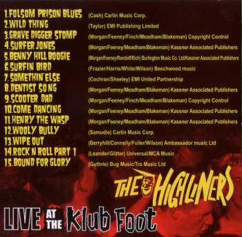 CD The Highliners: Live At The Klub Foot 566624