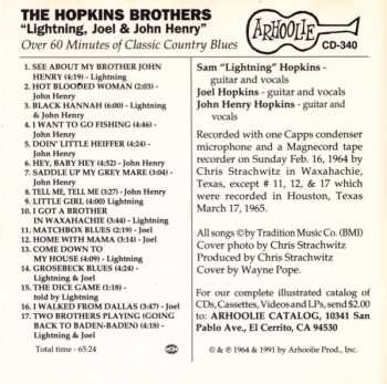 CD The Hopkins Brothers: The Hopkins Brothers (Joel, Lightning & John Henry) 518771