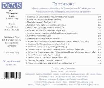 CD The Italian Consort: Ex Tempore - Musica Per Consort Di Dulciane Dal Rinascimento Al Contemporaneo 618012