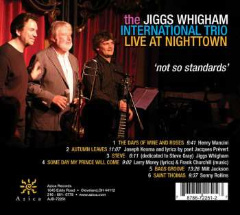 CD The Jiggs Whigham International Trio: Live At Nighttown - Not So Standards 295094