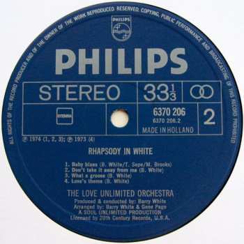 LP Love Unlimited Orchestra: Rhapsody In White 643935