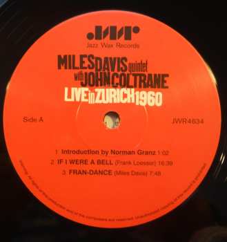 LP The Miles Davis Quintet With John Coltrane: Live In Zürich 1960 555873