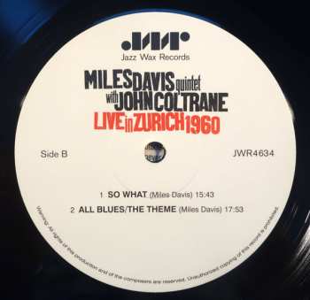 LP The Miles Davis Quintet With John Coltrane: Live In Zürich 1960 555873