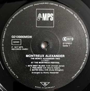 LP The Monty Alexander Trio: Montreux Alexander - Live! At The Montreux Festival 86913