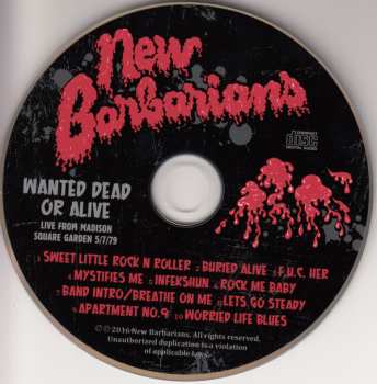 CD The New Barbarians: Wanted Dead Or Alive - Live From Madison Square Garden 5/7/79 546331