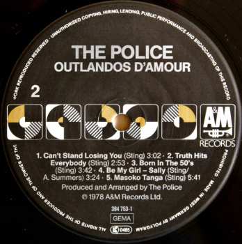 LP The Police: Outlandos D'Amour 387408