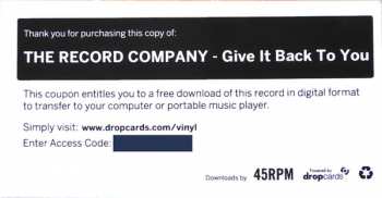 LP The Record Company: Give It Back To You  315643