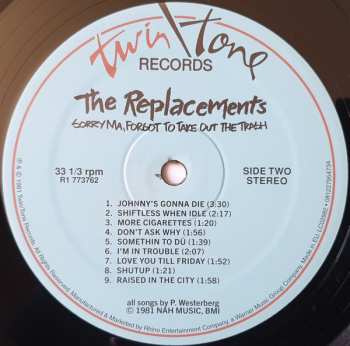 LP The Replacements: Sorry Ma, Forgot To Take Out The Trash 555840