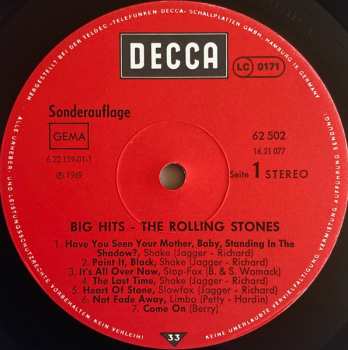 LP The Rolling Stones: Big Hits (High Tide And Green Grass) 603343