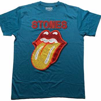 Merch The Rolling Stones: The Rolling Stones Unisex T-shirt: Dia Tongue (diamante) (large) L